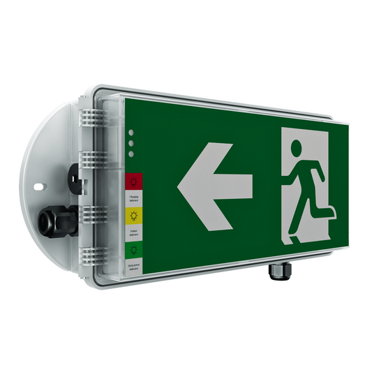 Flameproof Emergency Exit Light with Backup Battery for Hazardous Areas | ATEX IECEx | Gas Zone 1/2 Dust Zone 21/22
